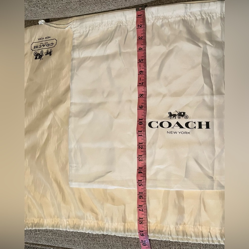 Coach Purse Drawstring Dustbag 20x24, 15x24 inches White Logo Carriage EST 1941 - Picture 8 of 12